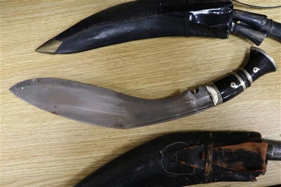 Seven Kukri and other knives